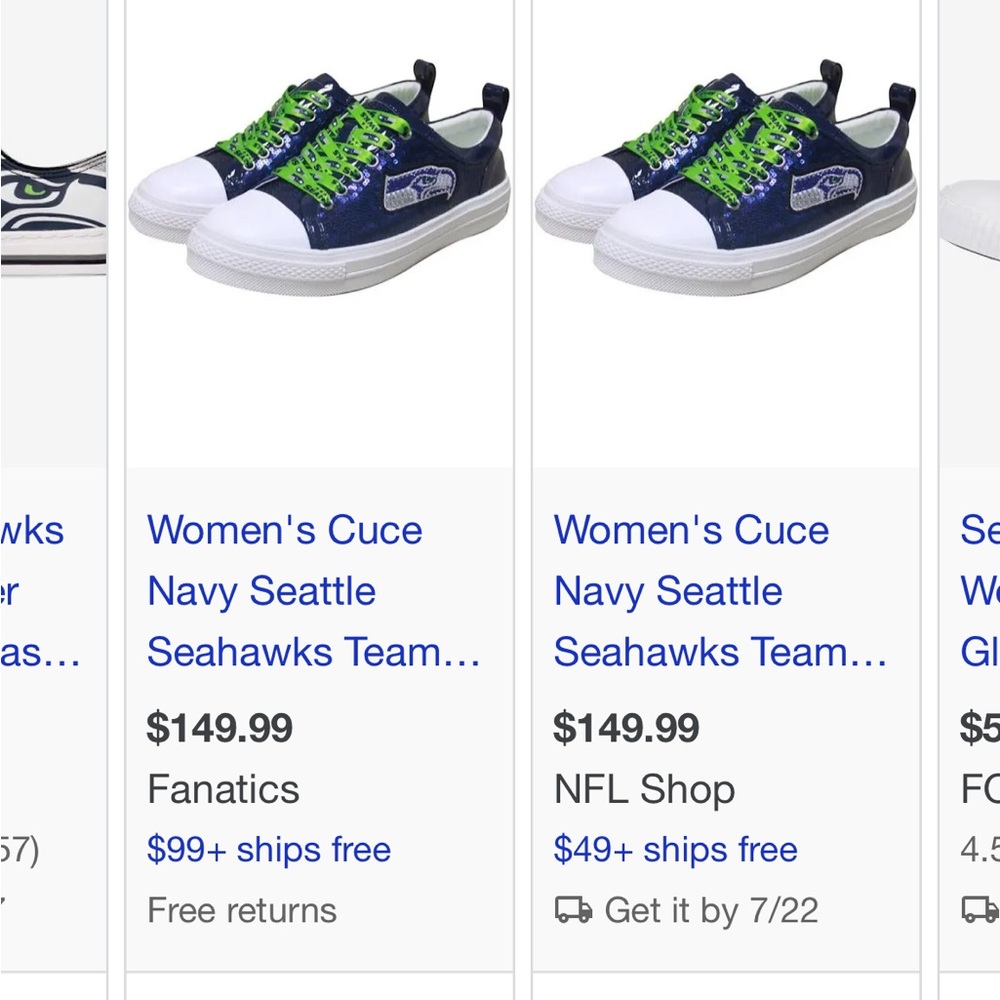 NFL Blue and Green Sneakers Casual Low-Top